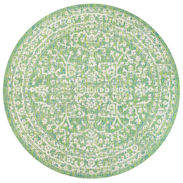 Malta Bohemian Medallion Textured Weave Indoor/outdoor Round Rug